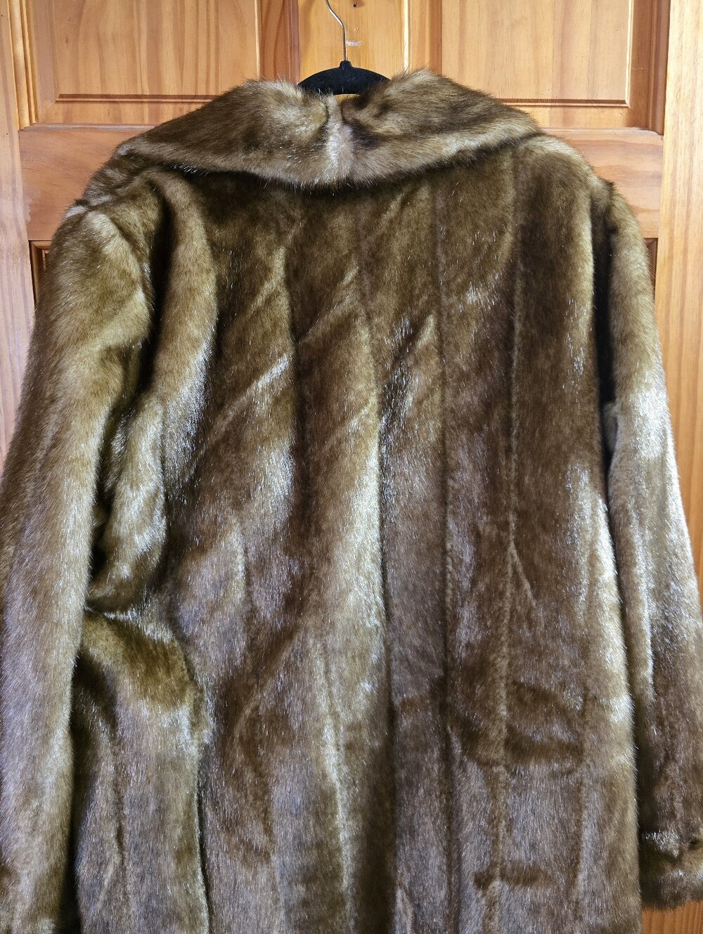 Vintage Pamela McCoy Faux Mink Full Length Coat Large - Picture 14 of 15